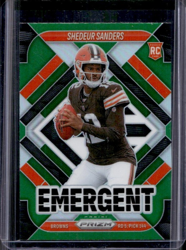 2025 Panini Prizm Shedeur Sanders Emergent RC Green Rookie #17 Browns