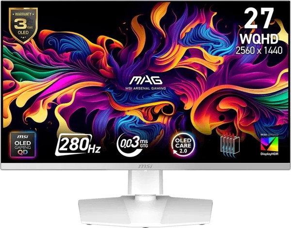 MSI MAG 272QPWDE 26.5 Zoll QD-OLED 2560X1440 Gaming Monitor 280Hz Wqhd NEU-image