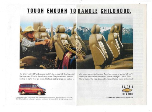 1997 Chevrolet Chevy Astro Minivan "Tough Enough to Handle Childhood" Print Ad