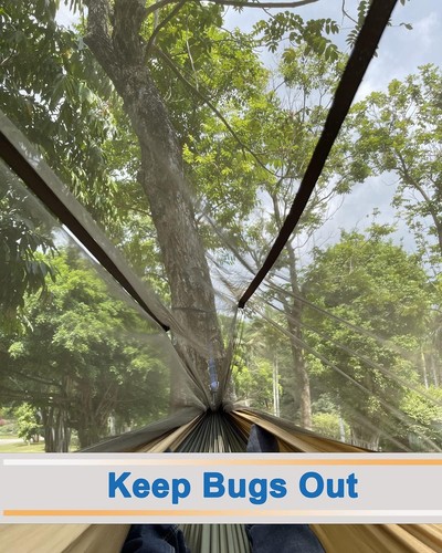 Ultralight Portable Hammock with Rain Fly & Accessories for Camping Adventures - Picture 7 of 9