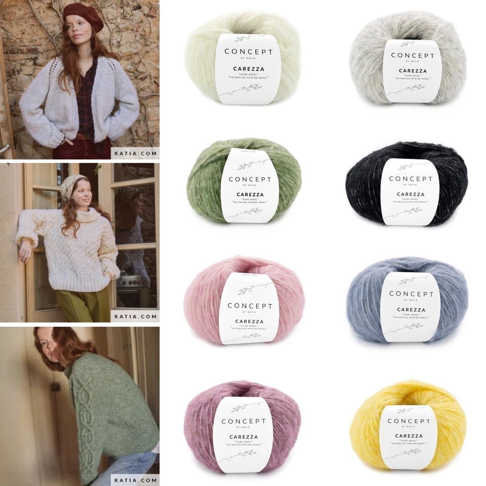 CONCEPT BY KATIA Katia CAREZZA exklusives Fantasiegarn - 100% Schurwolle Merino extrafine