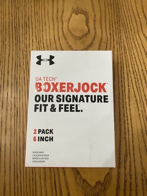 UNDER ARMOUR TECH BOXERJOCK 2 PACK BOXER BRIEFS 6'' SZ SMALL 28-29 NEW BLUE GRAY