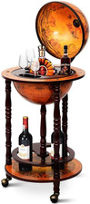 Mappamondo Bar, Legno, Marrone, Ca. 45X45X88Cm(Lxbxh)