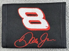 Dale Earnhardt Jr. 8 Nascar Trifold Canvas Hook and Loop Wallet Black/Red New
