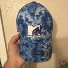 MTV Tie Dye Blue White Embroidered Logo Adjustable Hat Ball Cap — photo 1