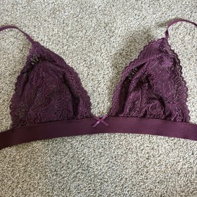 For Love & Lemons Bra Bralette Skivvies Maroon Lace size M/L