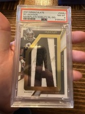 mmaculate Bo Jackson Nameplate Nobility PSA 8 Autograph /7 Player Worn Raiders