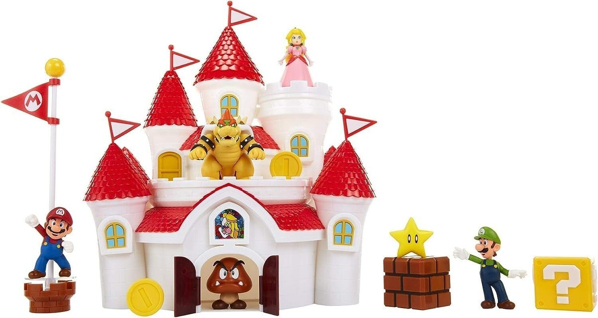 Nintendo Super Mario Deluxe Mushroom Kingdom Castle Playset With 5