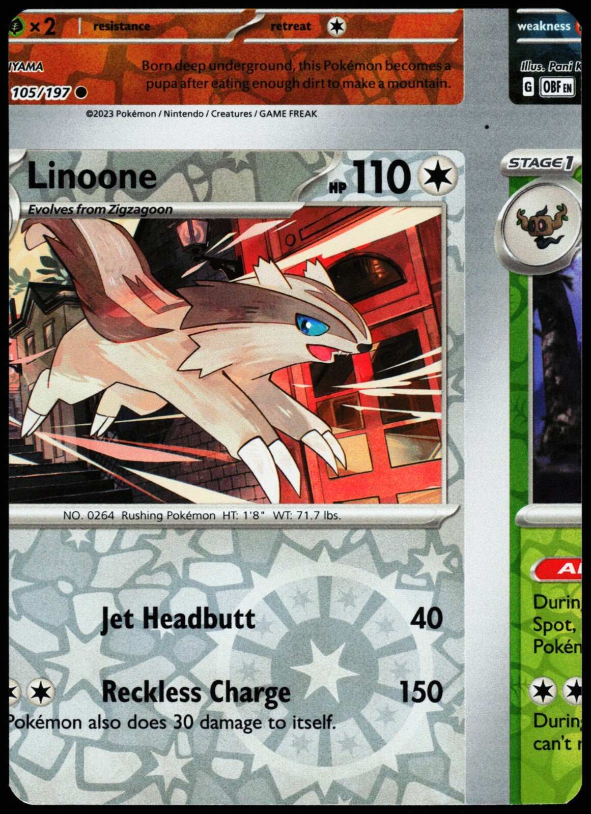 Pokemon Card - Error Miscut NFC Obsidian Flames Reverse Holo YOU PICK