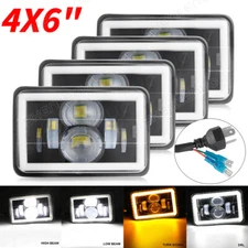 4Pcs 4X6" LED Headlights Hi/Lo Beam DRL For Pontiac Trans Am 1998 2000-2002