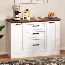 47" Sideboard Buffet Storage Cabinet With 5 Drawers Console Cupboard Coffee Bar