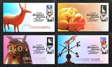 2023 Winter Woodland Animals 4 FDC set - Ciccolella Cachets