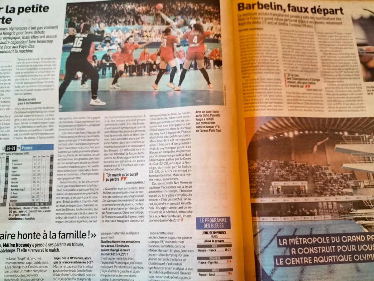 JEUX OLYMPIQUES / L'EQUIPE / LUNDI 26 JUILLET 2024 / J.O FAITES VOS JEUX