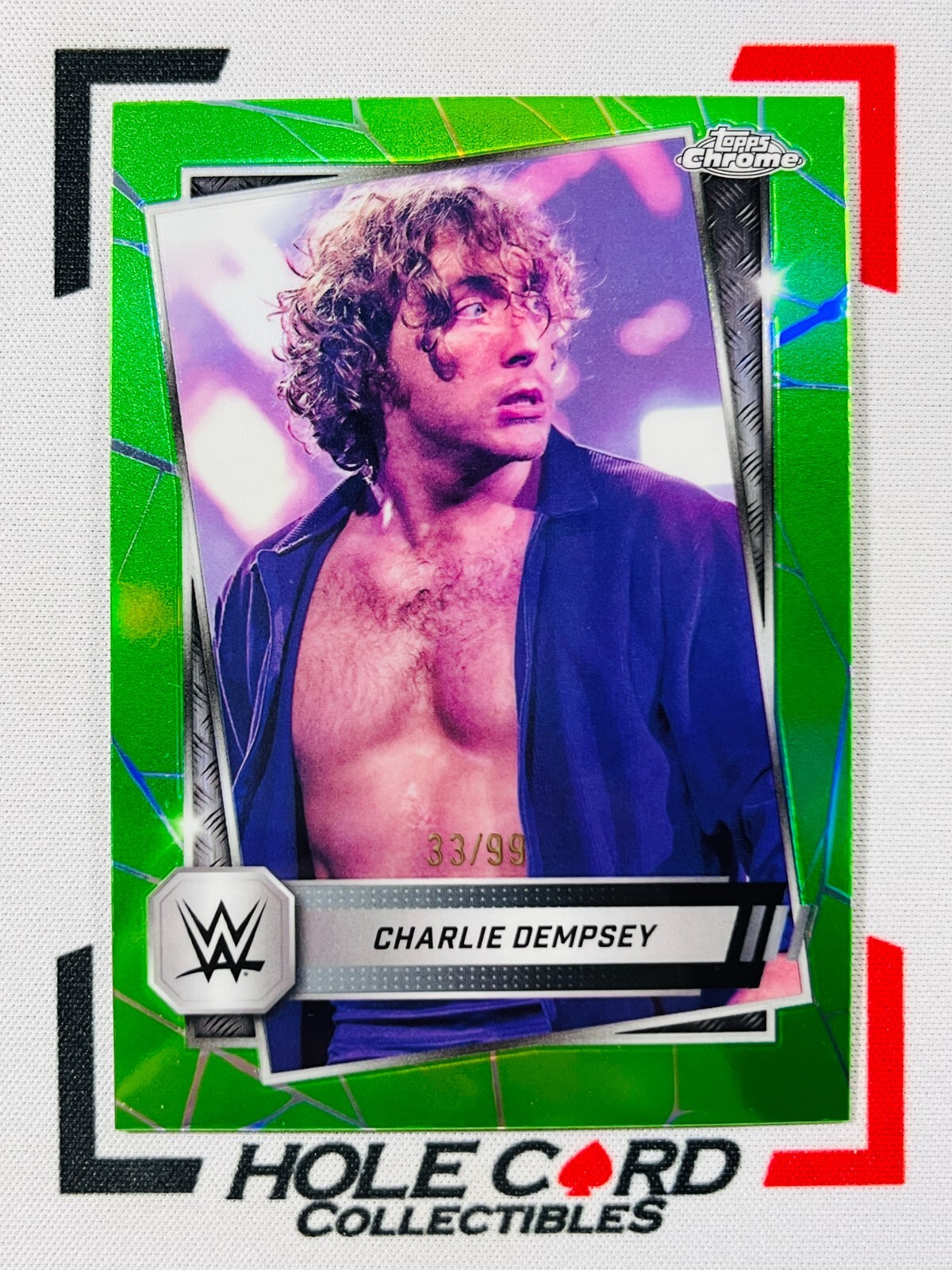 CHARLIE DEMPSEY 2025 Topps Chrome WWE #200 Green Refractor 33/99