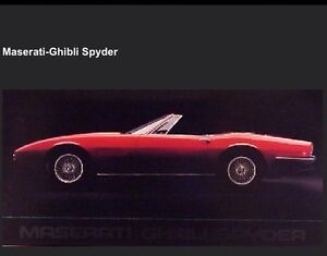 Maserati Ghibli Spyder Car Poster Own It! Extremely Rare /> Stunning