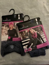 Cuddl Duds Comfort Wear Warm Layers Crewneck shirt and leggings Size L Navy