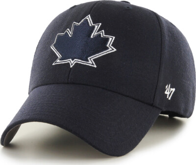 47 Brand Toronto Blue Jays Navy Leaf Logo MVP Curved Visor Velcroback Cap