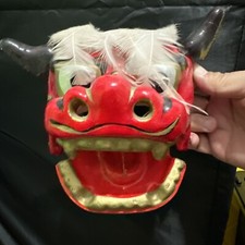 Japanese Antique lion's head Shishigashira Shishimai Lion dance Occupied Japan