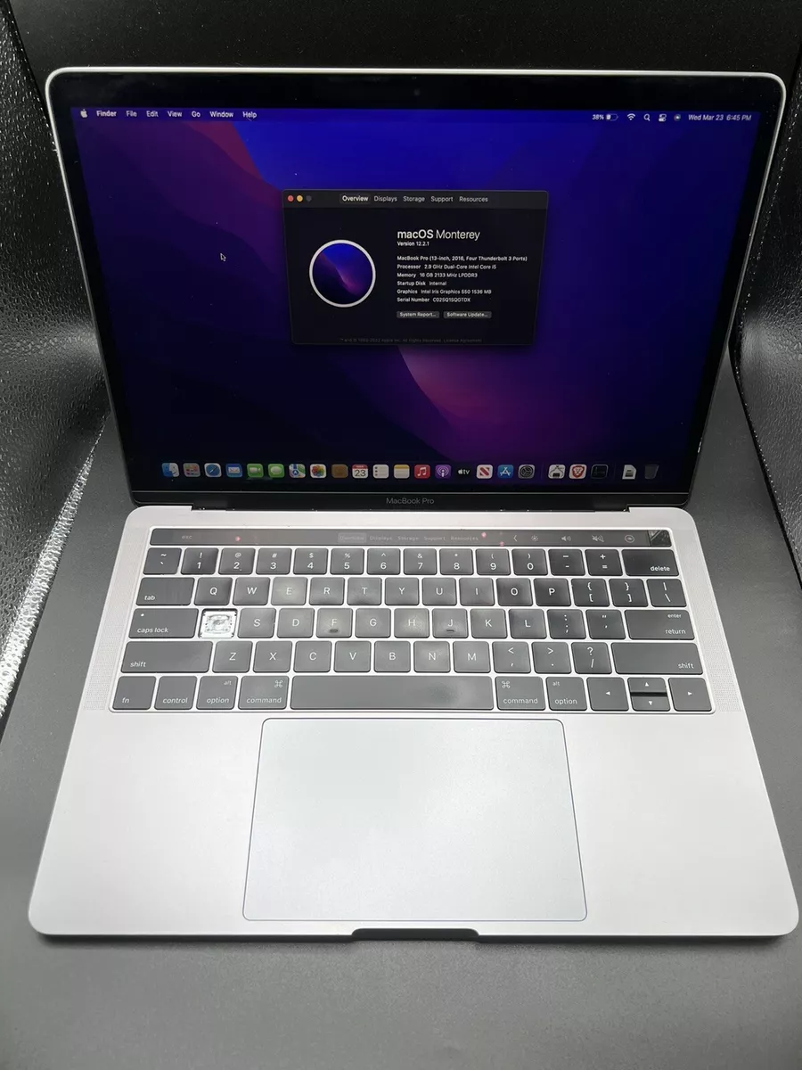 2016 Apple MacBook Pro 13-inch (2.9GHz Dual-core Intel Core i5, 16GB RAM,  256GB)