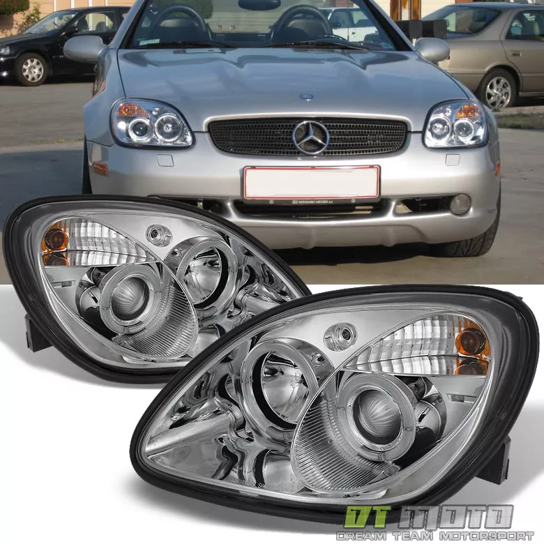 1998 2004 Mercedes Benz R170 SLK230 SLK200 SLK320 LED Halo Projector Headlights
