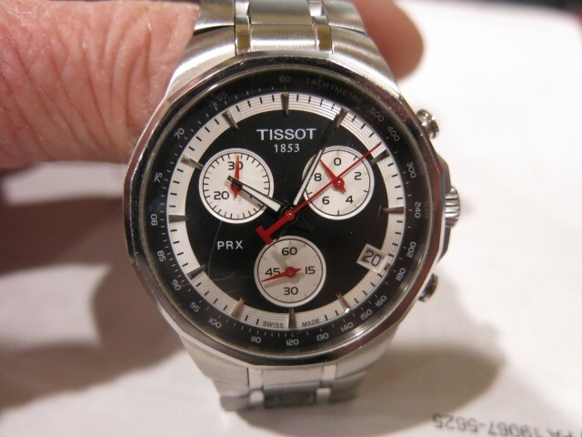 TISSOT PRX Chronograph Watch 1853 T077417A Quartz Black Dial Ti