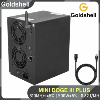 Goldshell MINI DOGE III PLUS 810MH/s 500W 0.62J/MH Doge LTC Bells Scrypt Miner
