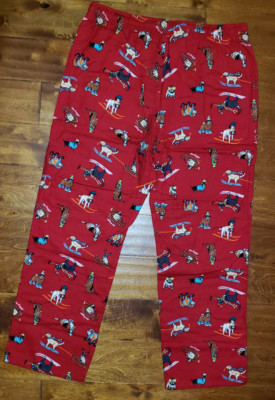 Women's Old Navy Red Winter Dog Slip On Flannel Sleep Lounge Pants
