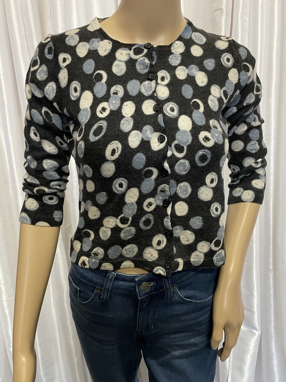 Vintage dot patterned wool cardigan - unlabeled - image 1