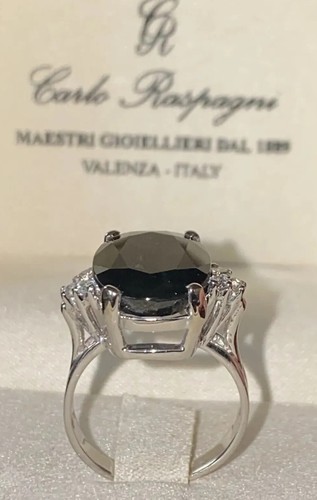 Anillo de Oro 18kt. con Diamante Y Zafiro Natural Australia Certificado 11,34 - Imagen 6 de 7