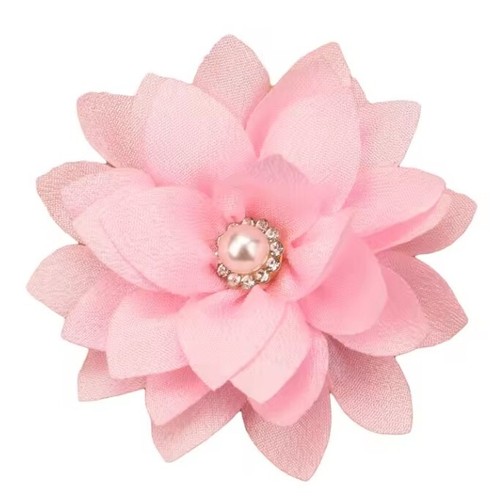 10pcs. Grab Bag Soft Chiffon Flowers w/Pearl Rhinestone-Flatback - Picture 5 of 5