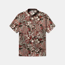 Vintage Ukiyoe Dragon Pattern   Hawaiian Shirt