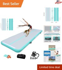 Versatile Inflatable Tumble Mat for Gymnastics, Cheer  Parkour - Grey Green