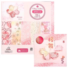 Japanese Origami Paper 6" Sakuramai Washi Yuzen Chiyogami 5 Sheets Made in Japan