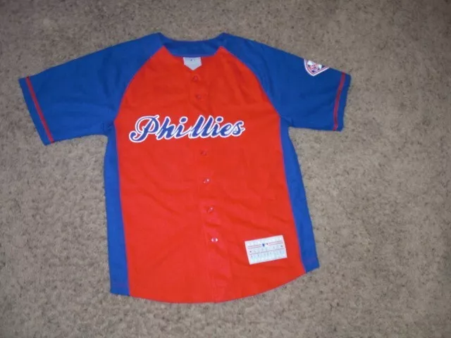 PHILADELPHIA PHILLIES Chase Utley sewn Baseball Jersey youth Medium