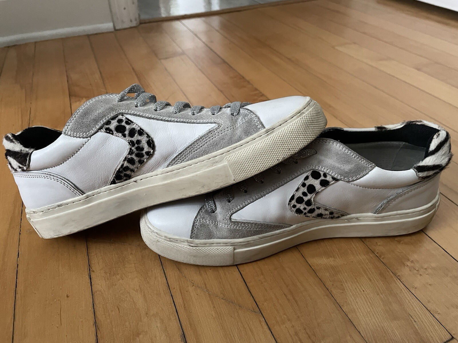 PONY Scarpe sneakers Voile Blanche donna Tropea pelle pelliccia di cavallo EU 39 US 8 9 $234