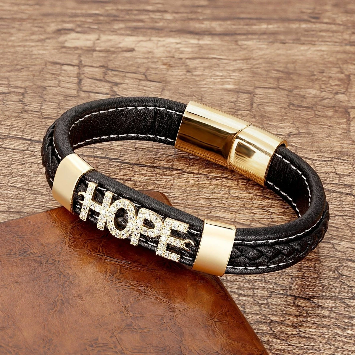 Plaited leather hotsell bracelets for womens