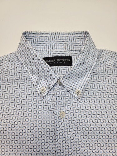$189 New WALKER BROTHERS Floral Men's MEDIUM M 100% Cotton Woven Shirt ITALY - Picture 4 of 8
