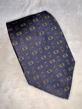 Meeting Street Collection Handmade Necktie Tie Square Pattern Navy Blue 59  x4  