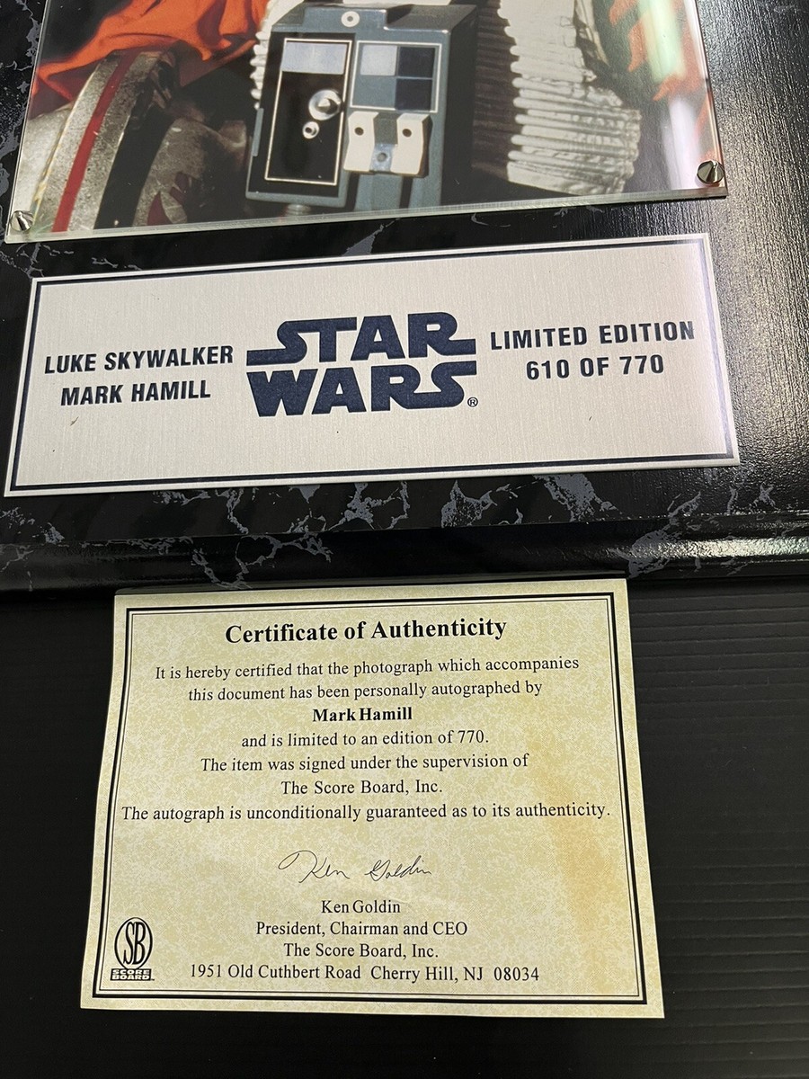 STAR WARS SIGNED PHOTO MARK HAMILL AUTOGRAPH 1996 LUCASFILM