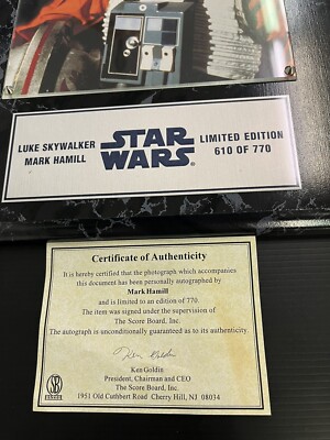STAR WARS SIGNED PHOTO MARK HAMILL AUTOGRAPH 1996 LUCASFILM