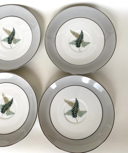 6 Noritake FERNWOOD 5444 Tea Cup Saucer Sets Green Fern Leaf MCM Japan - Picture 15 of 21
