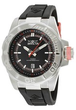 INVICTA 12159 PRO DIVER MEN'S BLACK DIAL DATE BLACK POLYURETANE BAND WATCH