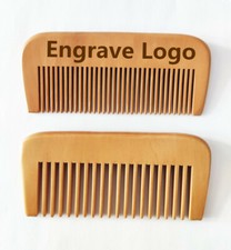 Customize Logo-Peach wood fine/wid tooth combs men beard women hair pocket size