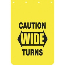 Buyers Products Caution Wide Turns Polymer Semi-Truck Mud Flaps Pair 24in. x