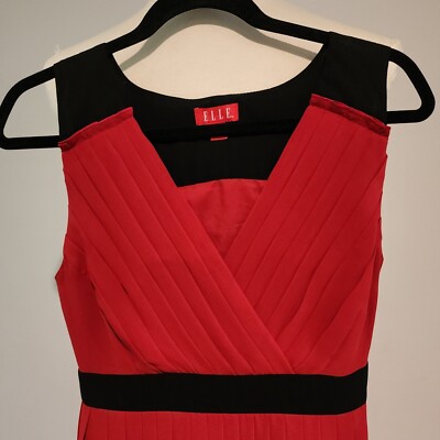 ELLE Fit and Flare Party Cocktail Red Dress Women's Size 2 A-99 | eBay