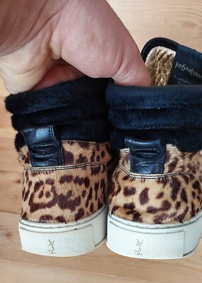 Yves SAINT LAURENT LEOPARD PRINT Pony High Top Sneakers Size  display picture 1