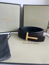 TOM FORD Soft Grain Leather T Icon Belt Size 100/40" 100 Authentic  NEW 