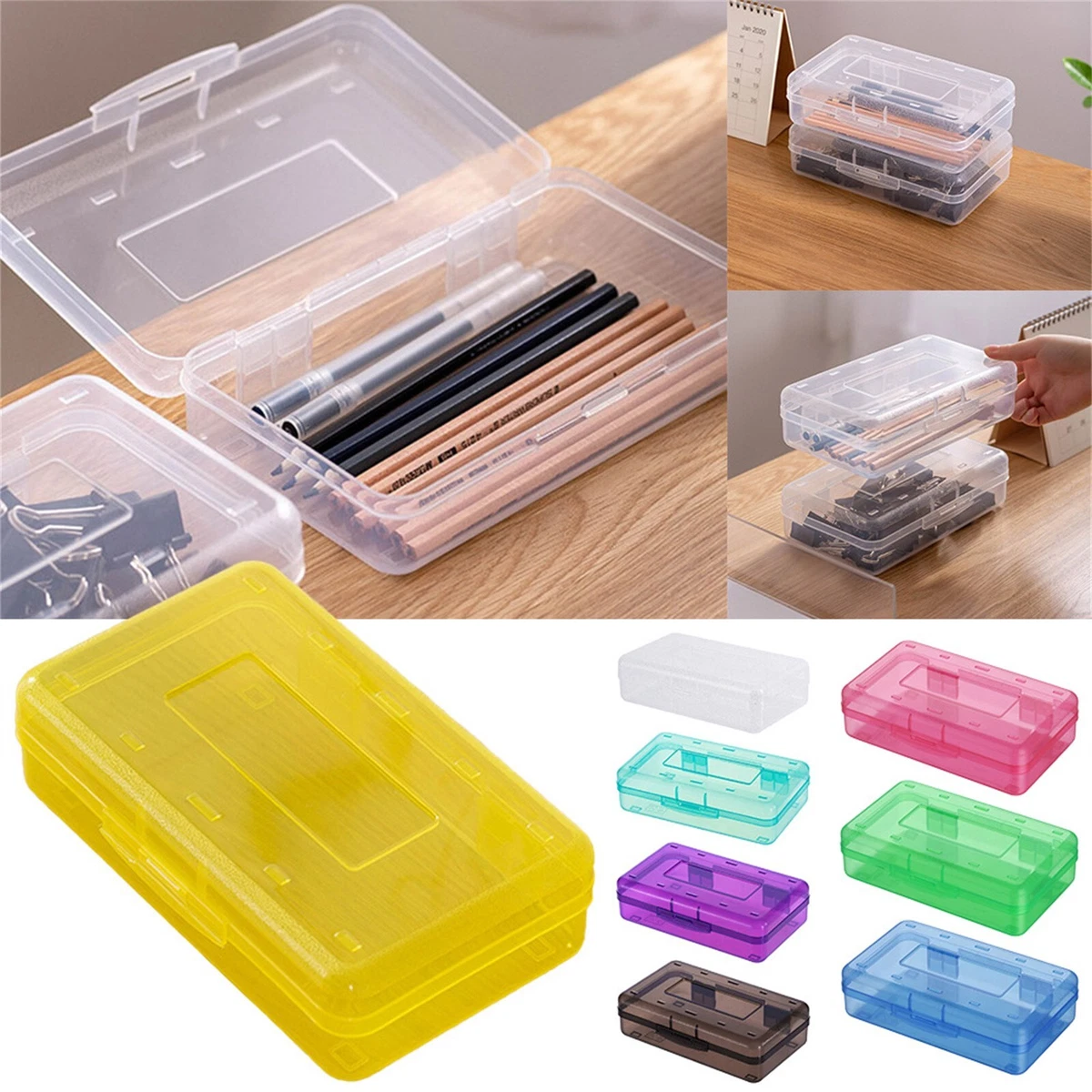 Plastic Transparent Pencil Case For School Students Minimalist Stationery  Box