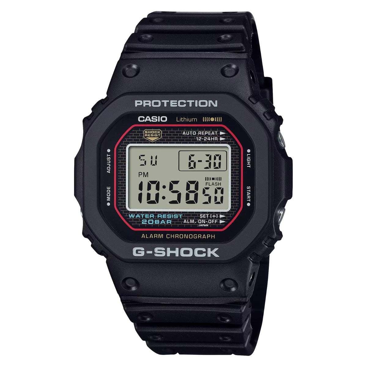 Casio G-Shock Digital 5000 Series Black Stainless Steel Watch - Main Image