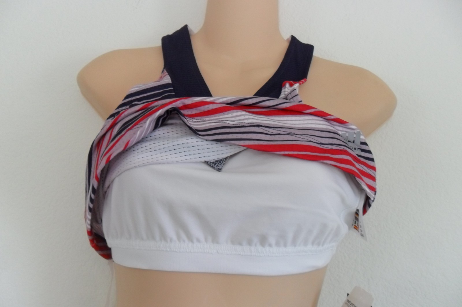 Adidas MESH PRINTED TANK dress Top Shirt Support Bra yoga gym Tennis Sz Med RARE image 2